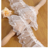 6CM Wide Modern Pleated Mesh Yarn Lace Trim Ribbon Dress Hair Accessories Boots Bag Pet DIY Crafts Supplies Decoration Fabric