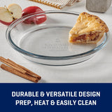 2 Pack 9 Inch Glass Pie Plate Bakeware Oven Microwave Safe Durable Easy Clean Dishwasher Freezer Storage Ideal Pies Quiches
