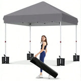 10x10 FT Pop Up Canopy Tent with 3 Adjustable Heights – Outdoor Sun Shade Shelter, 4 Sandbags & Carry Bag, for Parties & Events