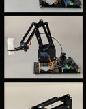 DIY Black Robotic Arm Construction Kit - Learn Welding, Basic Electronics, Circuit Design & Control, Perfect for STEM Projects, Maker Education, Beginners Tech Gift