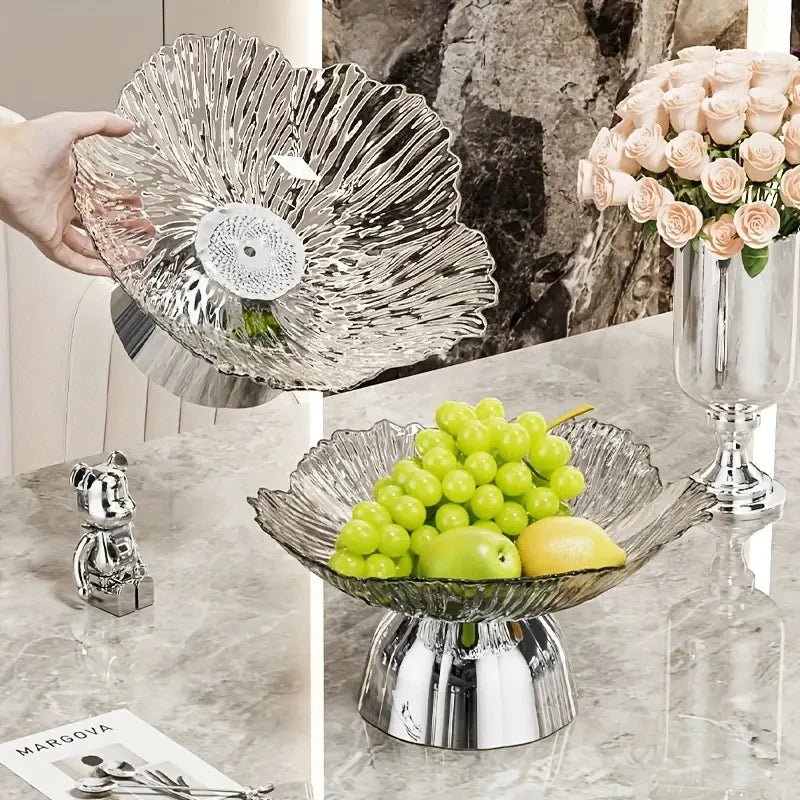 Hot Sale Luxury Transparent Display Plate for Fruits And Sweets Clear Glass Tray for Home Living Room Coffee Table Decoration