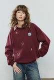 TOYOUTH Women Warm Hoodies Sweatshirt 2025 Winter New Cotton Cartoon Embroidery Age-Reducing Tops