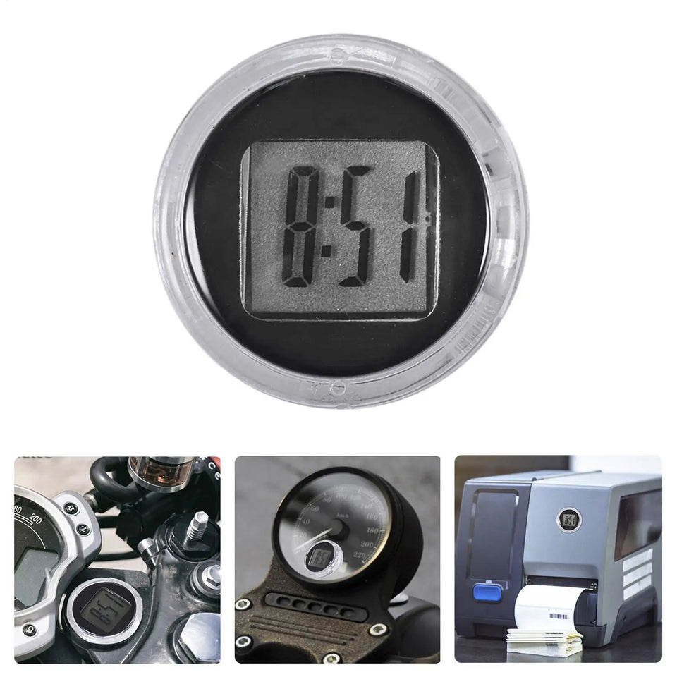 Mini Digital Motorcycle Clock Electronic Clocks Electronic Watch LCD Display Digital With Self-Adhesive Bracket Electronic Clock