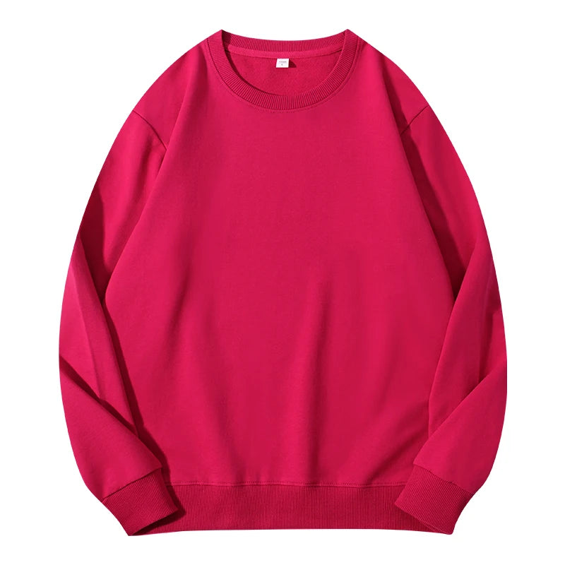 Autumn O-Neck Cotton Women's Sweatshirt Hoodies Basic Loose Casual Women Pullover Solid Sweatshirt Ladies Tops Factory Wholesale