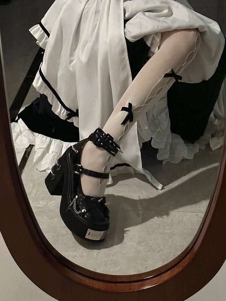 Japanese Retro Gothic Y2k Subculture Rivets Thick Heels High Heels Women's Shoes Sweet Lolita Shoes Spicy Girl