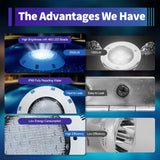 45W & 36W RGB LED Pool Light IP68 Waterproof 460/360 LEDs 2500/3600lm Remote Control for Swimming Pool Fountain Pond