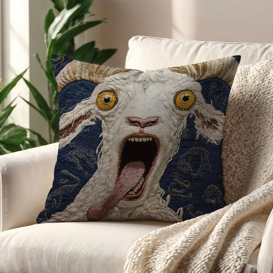 Pooky Goat Face 2D cushion cover For Pillow Printing Sofa Decoration Home Car Room Coffee Shop Office Nordic Simplicity