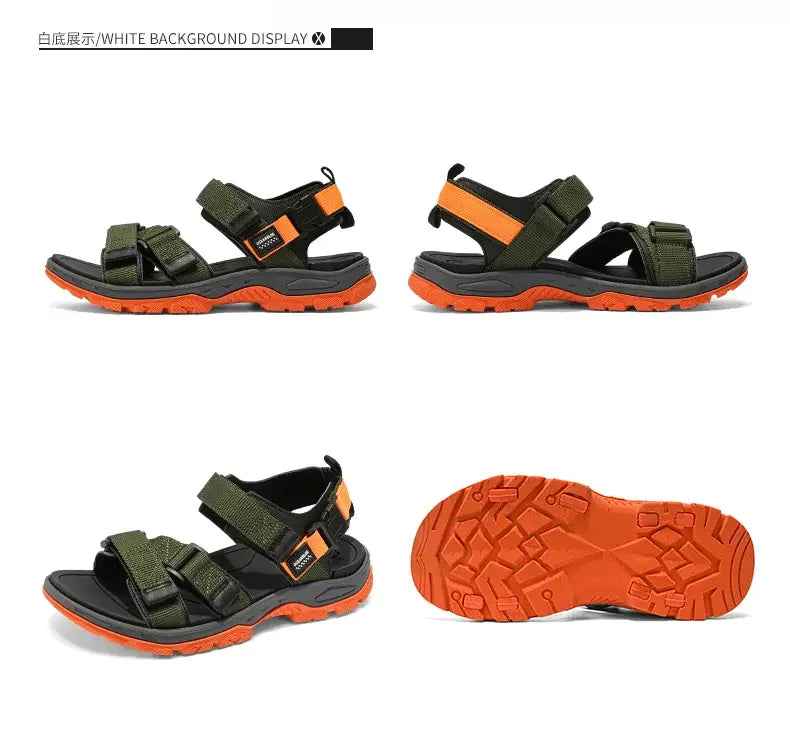 Summer Men's Sandals Trendy Casual Outdoor Sport Shoes for Holidays Beach Breathable Wear-Resistant Hiking & Walking Sandals