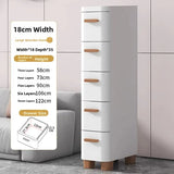 Narrow Space Storage Cabinet Drawer Style Kitchen Bathroom Multi-layer Organizer Shelf Wall Mounted Rectangular Plastic Storage