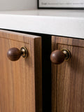 The Furniture Is Made Of Antique Walnut Wood With Solid Brass Small Handles Wardrobe Handles Kitchen Drawers Single-Hole Knobs