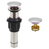Stainless Steel Bathroom Sink Drain Stopper Without Overflow Fit Lavatory Vanity Vessel Sink Pop Up Drain Assembly Brass Cover
