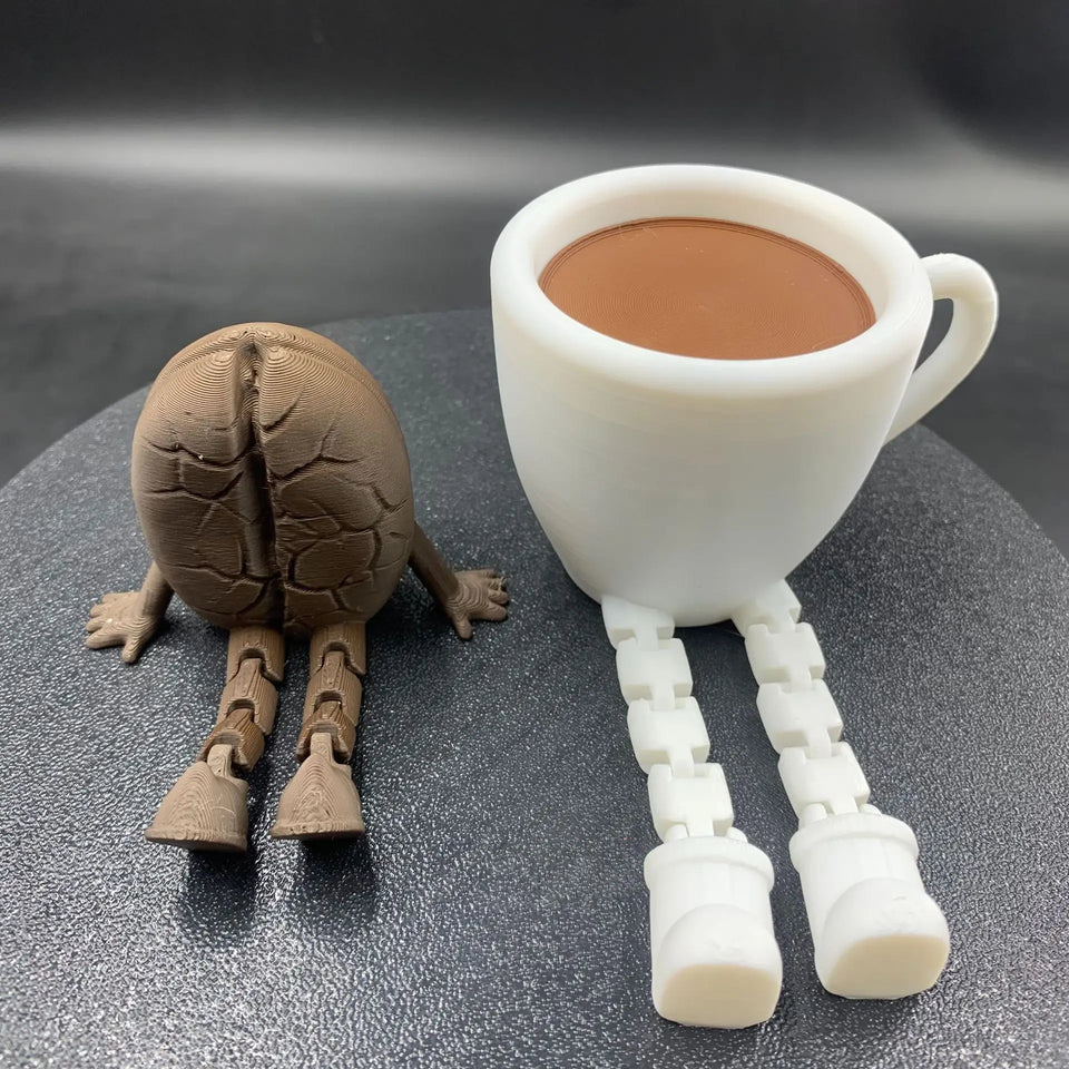 3D printing coffee bean creative ornament, movable and interesting desktop ornament, desk coffee companion decoration