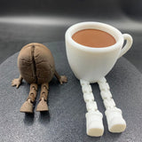 3D printing coffee bean creative ornament, movable and interesting desktop ornament, desk coffee companion decoration