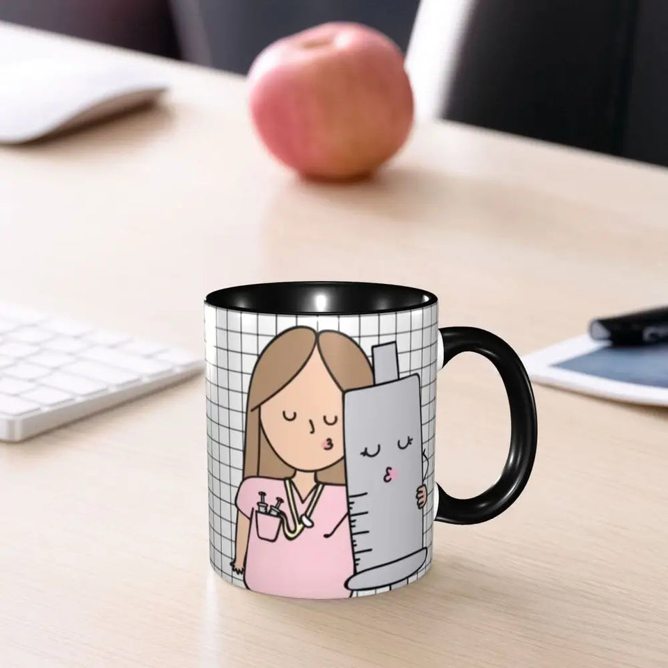 Pink Doctor Nurse Coffee Mugs DIY Customized Enfermera En Apuros Ceramic Milk Tea Mug Cup
