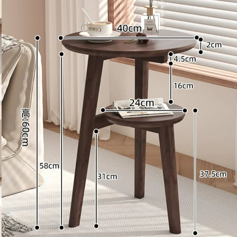Modern Bedside Cabinets Coffee Table   Solid Wood Side Table Movable Living Room Small Coffee Table Home Furniture New
