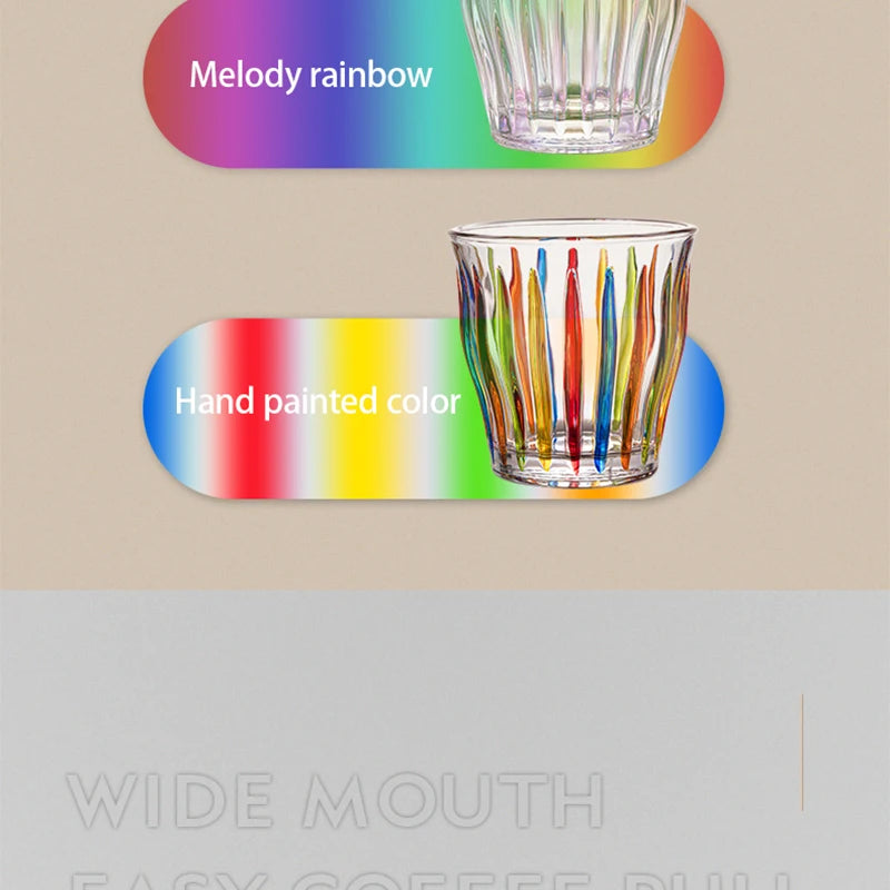MUVNA Glass Coffee Cup 100ml 160ml 220ml 320ml Espresso Cups Coffee Accessories Anti-Scald Coffee Mugs Glass Transparent Gray