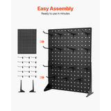SucceBuy 1/2Sets Pegboard Display Stand 17x13in Tabletop Steel Peg Board Panel with 15 Hooks for Grocery Retail Jewelry Store
