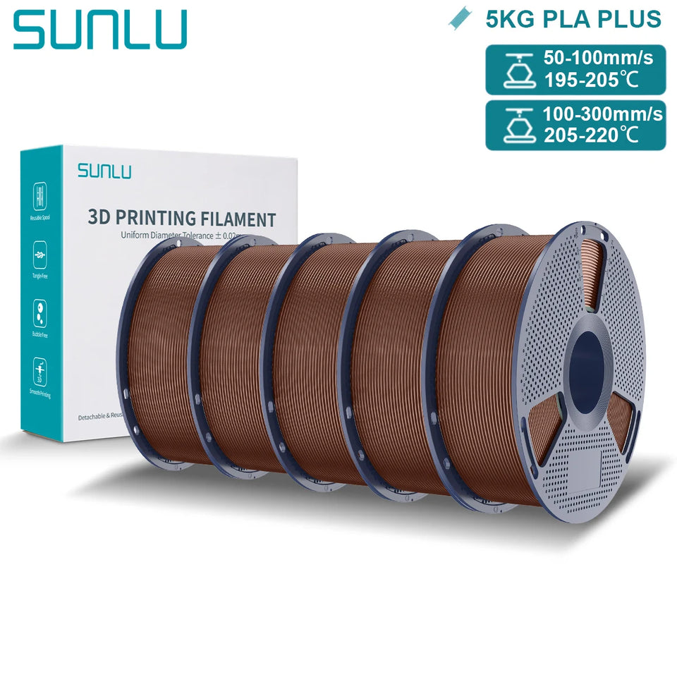 SUNLU Pla Plus 3D Filament 1.75mm Good Toughness Multicolor Neatly Wound PLA+ Filaments for FDM 3D Printing Materials 5KG