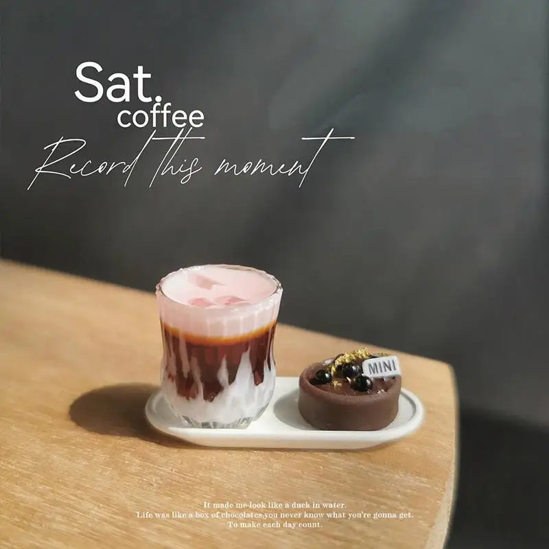 **1pc Miniature Latte Coffee Beverage Cafe Toy Drink Model Dollhouse Accessories Dollhouse Miniature Coffee Shop Toy Model