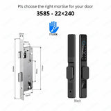 TTLock APP Waterproof Fingerprint Password Smart Lock For Outdoor Pull Push Sliding Aluminum Door 2885/ 3585/ 4585 /6085 Mortise