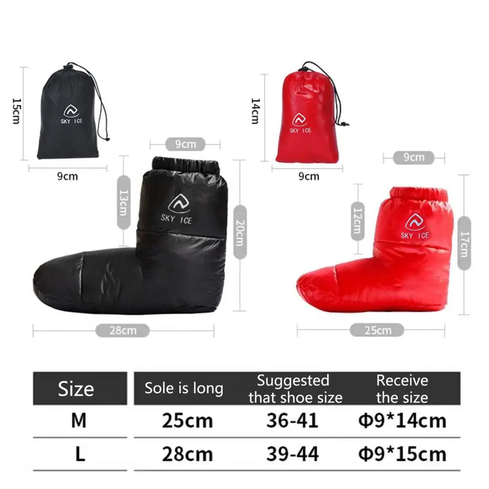 1 Pair Practical Warm Foot Covers Lightweight Shoe Covers Anti-scratch Windproof Winter Warm Down Footwear