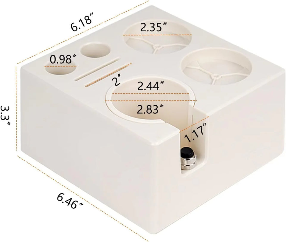 IKAPE 7 in 1 Espresso Knock Box 51/54/58MM Coffee Accessories Storage Organizer Universal Fit Espresso Bar Tools Box Black/White