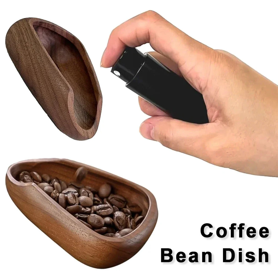 Wooden Coffee Bean Dosing Cup Spray Bottle Anti-Static Coffee Bean Spray Measuring Tray Tea Leaves Barista Set for Coffee Lovers