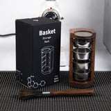 Coffee Powder Bowl Storage Shelf Wooden Coffee Filter Basket Display Stand 51mm/54mm Filter Basket Storage Display Rack