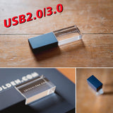 Free Custom LOGO Color Metal Crystal USB2.0/3.0 High-speed Flash Drive 4GB 8GB 16GB 32GB 64GB 128GB
