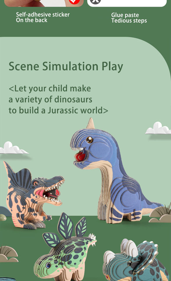 Animal 3D Paper Puzzle For Kids Educational Montessori Toys Funny DIY Manual Assembly Three-dimensional Model Toy For Boy Girl