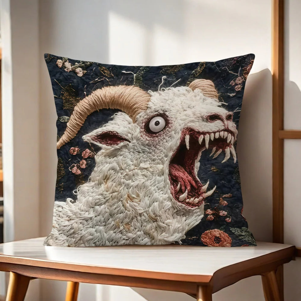 Pooky Goat Face 2D cushion cover For Pillow Printing Sofa Decoration Home Car Room Coffee Shop Office Nordic Simplicity