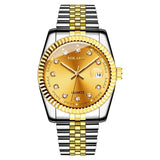 Fashion Diamond Calendar Mens Watches Business Luxury High Quality Quartz Watch For Men Stainless Steel Wristwatch Reloj Hombre