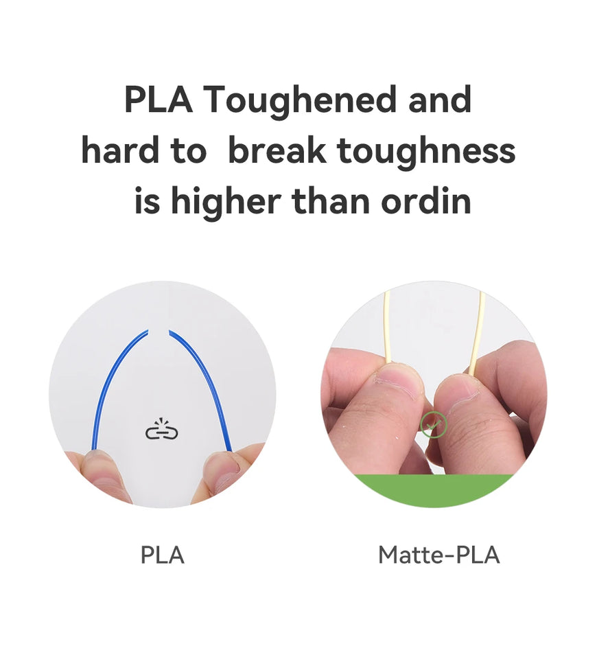3DHOJOR PLA 3D Printer Filaments 1KG 1.75MM Matte PLA 3D Printing Material Upgraded Matte PLA Filament Multi-Color Filamento PLA