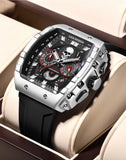 LIGE Brand Mens Watch Skeleton Skull Dial Sports Military Watches Men Fashion Luxury Waterproof Quartz Watch Chronograph Relogio