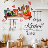 Restaurant Title Kitchen Wall Stickers Fun Design Cook Utensils Home Decoration Restaurant Description Features