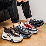 Chunky Sneaker Plus Size 45 46 47 48 Men Designer Sport Shoes Fashion Casual Leather Fabric Height Increased Flat Platform Shoes