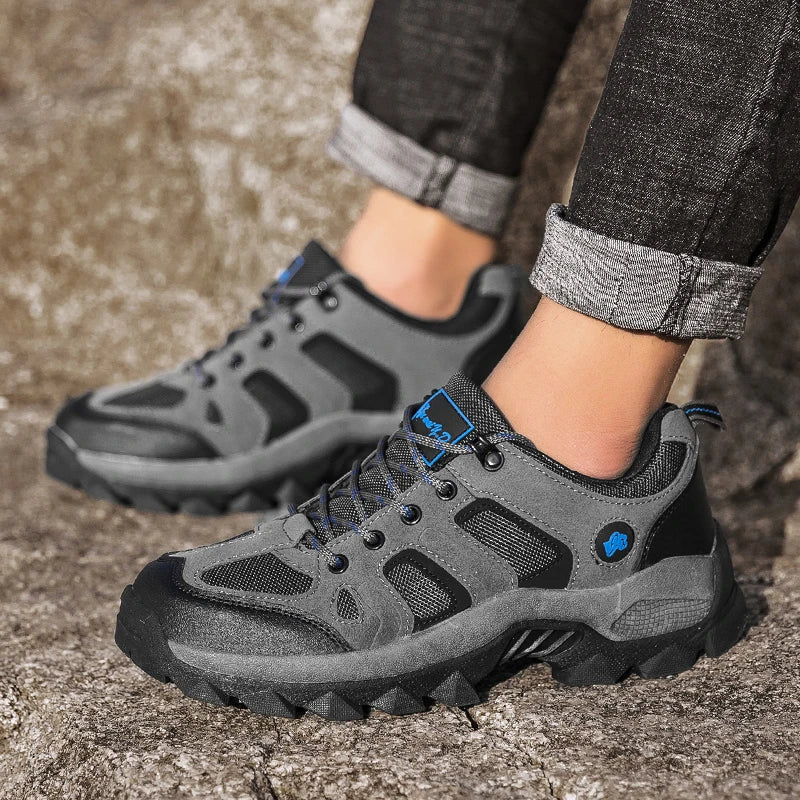 Spring Casual Shoes Men Breathable Comfortable Lace Up Walking Shoes Autumn Classic Outdoor Sneakers Thick-Soled Hiking Shoes