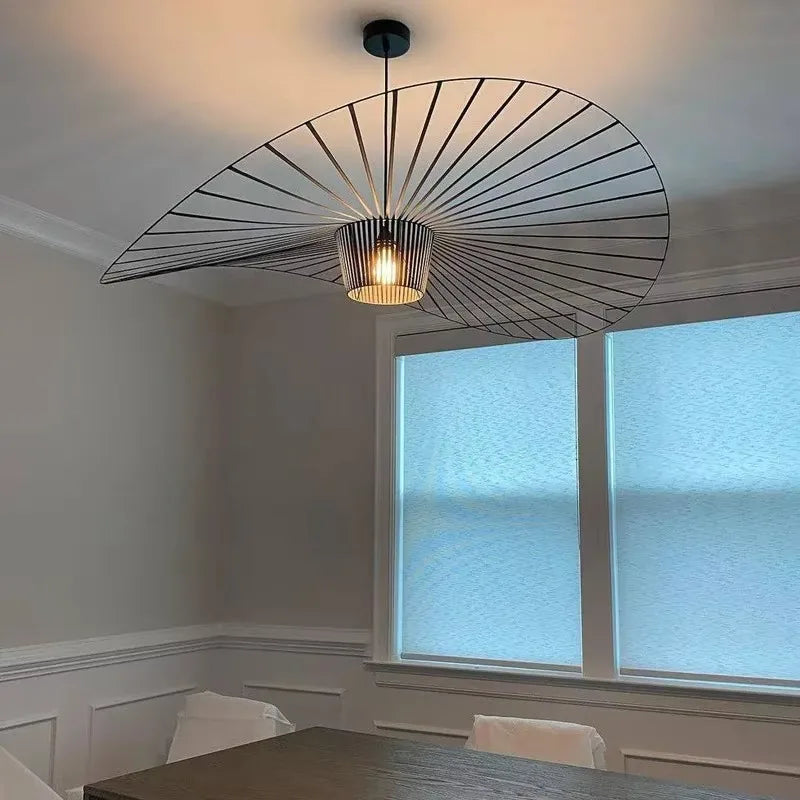 Italian Nordic Straw Hat Pendant Light Restaurant Art Living room Designer Industrial Retro Restaurant Kitchen Hanging Lights