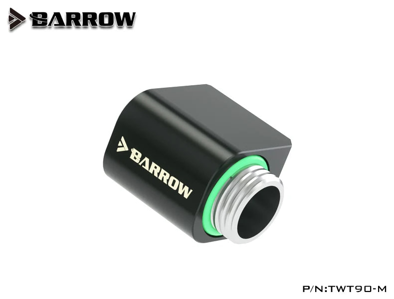 BARROW G1/4" Mini 90 Angled 360 ° Rotating Offset Adapter 21MM Height,DIY Computer Water Cooling Build Fittings,TWT90-M