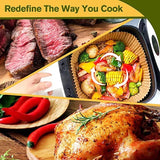 300PCS Air Fryer Disposable Paper Square Round Baking Paper Barbecue Plate NonStick Mat Kitchen Oven Oil Absorbing Paper Tool
