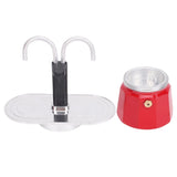 100ml Stovetop Coffee Maker Aluminum Alloy Double Head Coffee Pot for Home Kitchen Outdoor Travel Camping