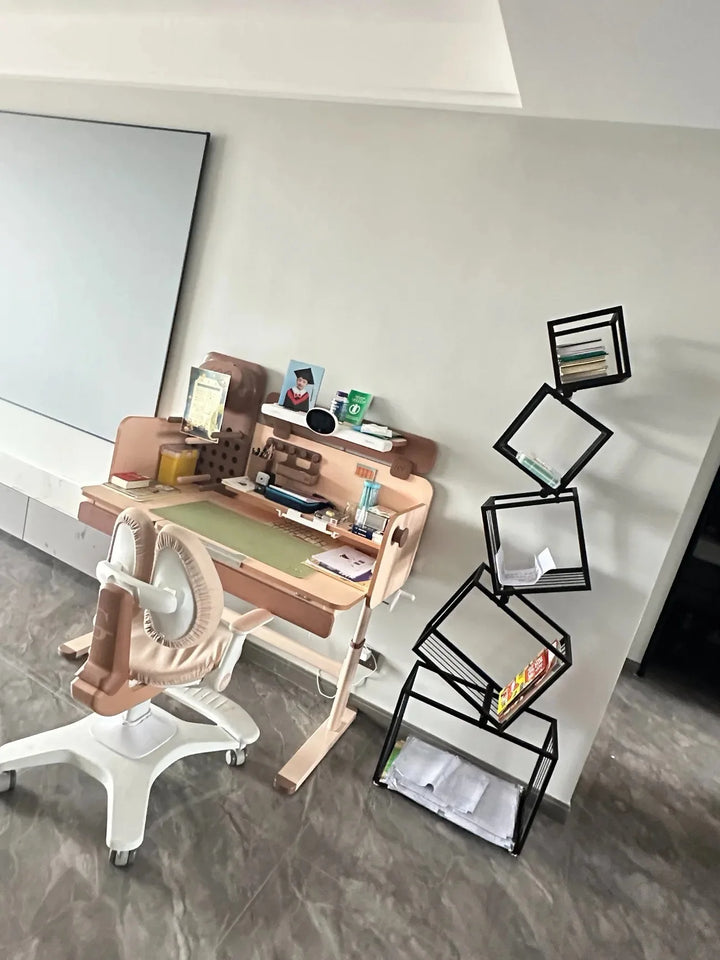 Modern Living Room Decor Iron Art Shelf Office Study Bookcase Multi-layer Storage Rack for Organizing Books And Decorations