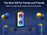 T10-T Wireless Bluetooth Speaker, Karaoke Machine with 2 Microphone, Home Karaoke Party Speaker with Led Light, Stage Subwoofers