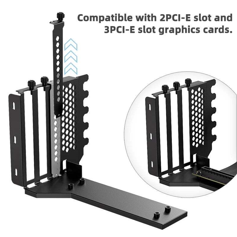 LDPCSJ PCIE 3.0 4.0 x16 Universal Vertical GPU Holder Kit Riser ATX Matx Case VGA Graphics Card Steering Bracket Support