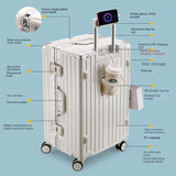 Large Capacity Suitcase 28" 32" Thickened Luggage USB Phone Stand Aluminum Frame Password Trolley Case Travel Wheeled Suitcases