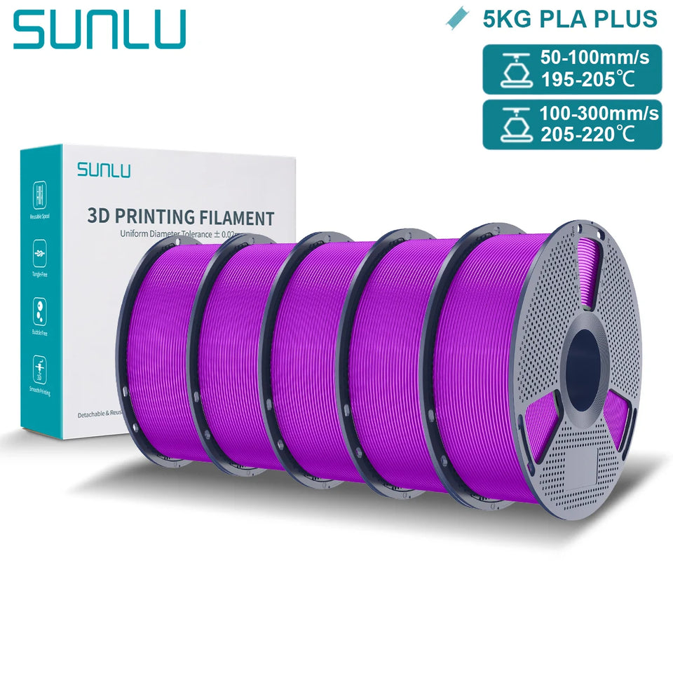 SUNLU Pla Plus 3D Filament 1.75mm Good Toughness Multicolor Neatly Wound PLA+ Filaments for FDM 3D Printing Materials 5KG