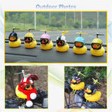 Bicycle Bell Black/Yellow Duck Cartoon Little Ducks Helmet Head Light Shining Duck Bicycle Bells Handlebar Bicycle Accessories