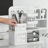 1 Pcs Desktop Perforated Board Storage Box Stationery Sorting Rack Desk Office Cosmetics Storage Rack Pen Holder