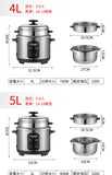 new style 316 stainless steel old-fashioned rice cooker household small cooking 1-2-3-4-6 people 5L porridge soup rice cooker