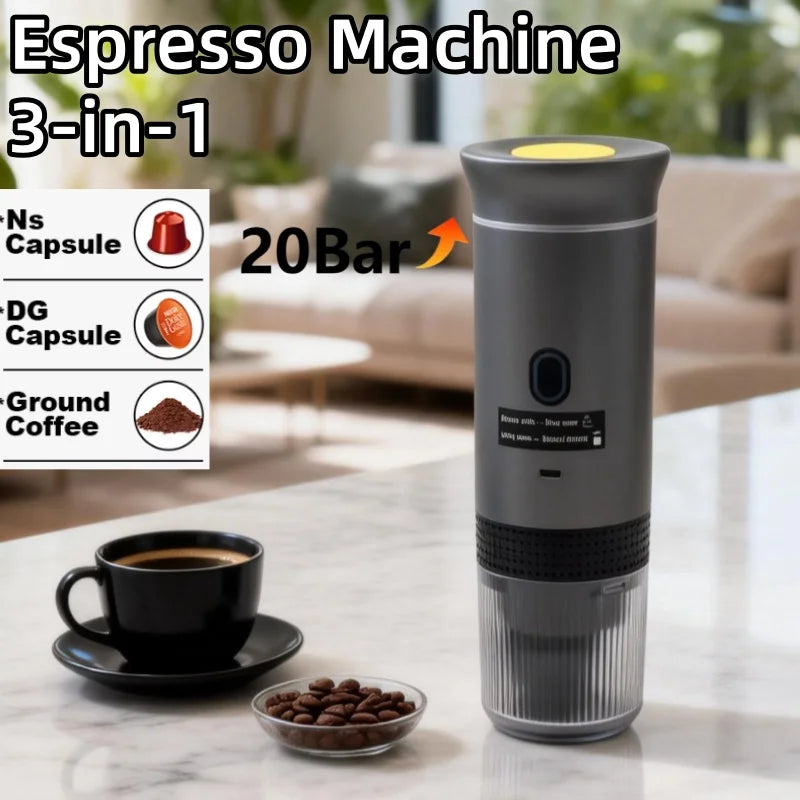 Portable Espresso Coffee Machine 3-in-1 Capsule Coffee Maker for Car & Home Coffee Maker  Hot/Cold Portable Coffee Maker